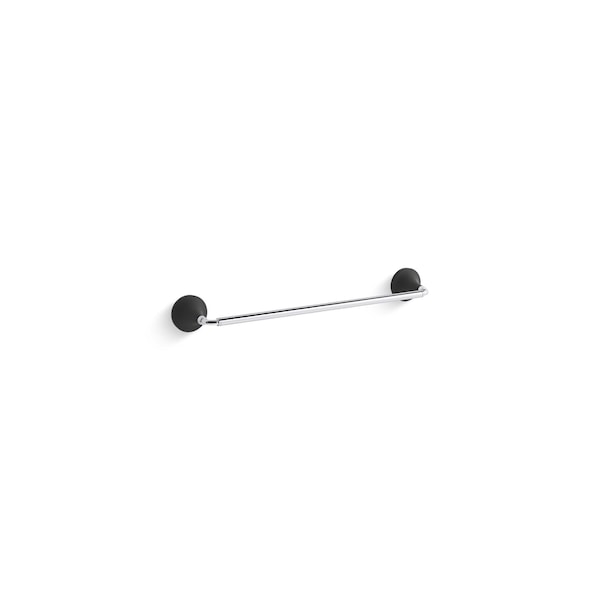 Kohler Tone 18 Towel Bar Polished Chrome with Matte Black 27425-CBL - main